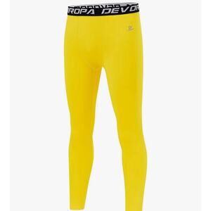 DEVOROPA Boys Leggings Quick Dry Youth Compression Pants Sports Size M
